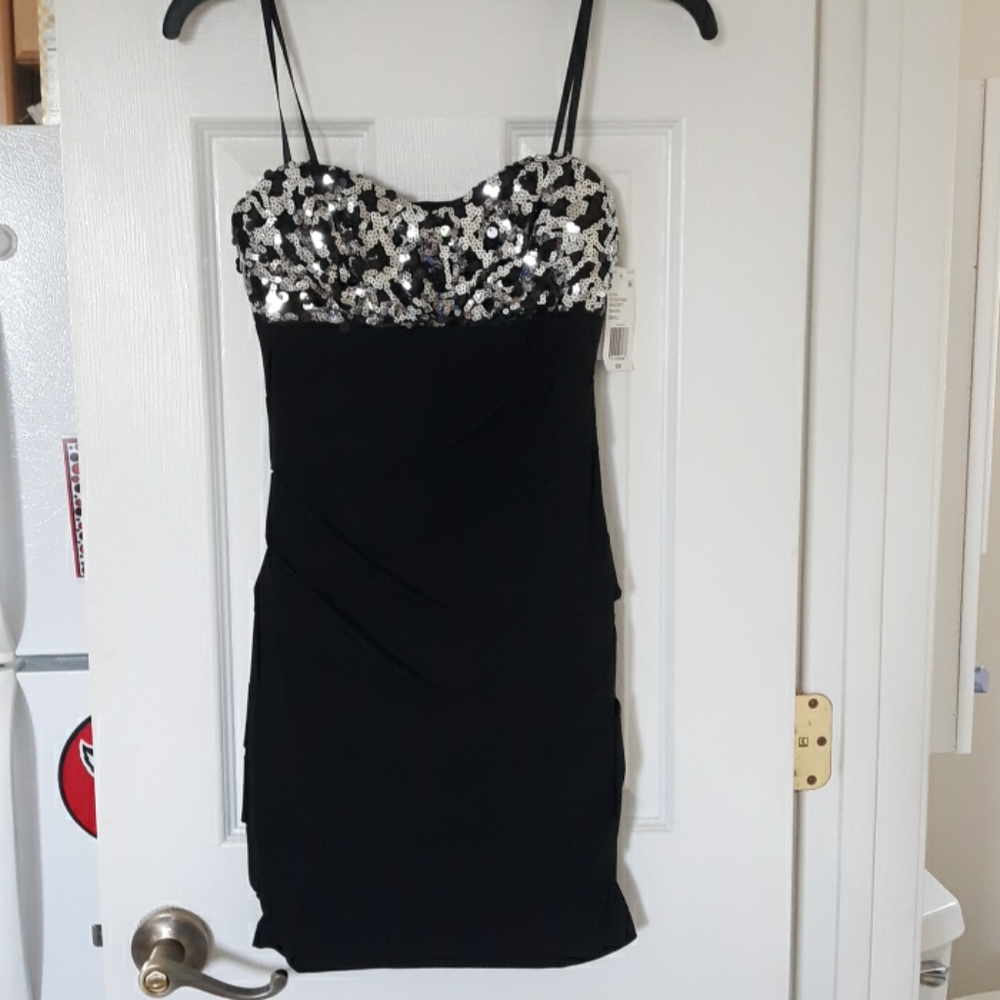 City Triangles black sequin dress